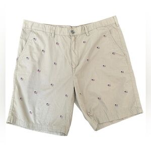 Eddie Bauer US Flag 4th of July Shorts Khaki Size 38